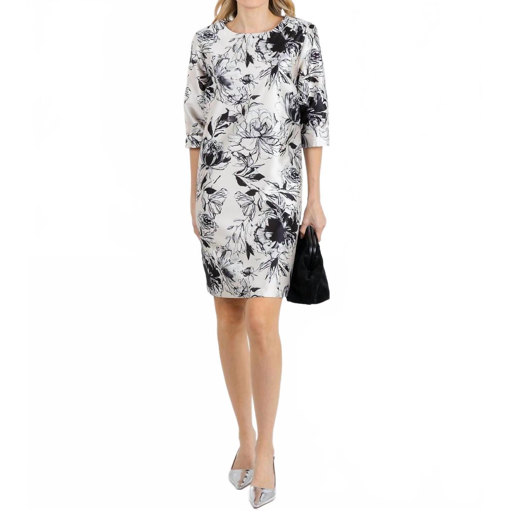 New Caroline Rose Floral Gianna Dress In Ivory/Multi